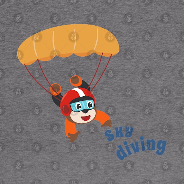 Vector illustration of a cute skydiver. by KIDS APPAREL